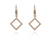 Crystal  Cubitz Lever Back Earrings  | Gold Crystal