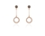 Crystal  Hamo Pierced Earrings  | Pink Gold Silver Night
