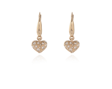 Crystal  Ona Heart Lever Back Earrings  | Gold Crystal