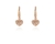 Crystal  Ona Heart Lever Back Earrings  | Pink Gold Crystal