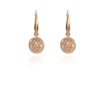 Crystal  Ona Lever Back Earrings  | Pink Gold Crystal
