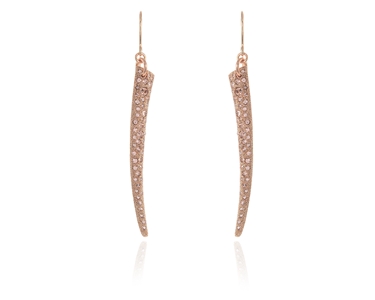 Crystal  Nahla Hook Wire Earrings  | Pink Gold Vintage Rose
