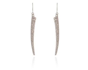 Crystal  Nahla Hook Wire Earrings  | Rhodium Silver Shade