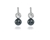 Crystal  Pam Pearl Earrings  | Rhodium Black Pearl