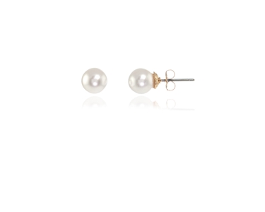 Crystal  Mac/8 Pearl Earrings  | Gold White Pearl