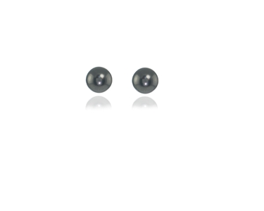 Crystal  Mac/8 Pearl Earrings  | Rhodium Black Pearl