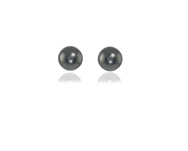 Crystal  Mac/12 Pearl Earrings  | Rhodium Black Pearl