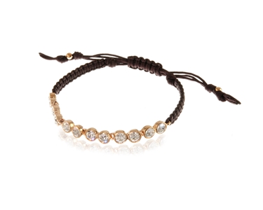 Crystal  Direction Nautical Cord Bracelet  | Pink Gold Crystal