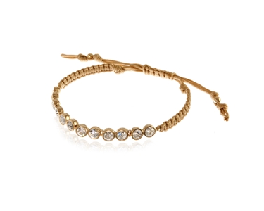 Crystal  Direction Nautical Cord Bracelet  | Gold Crystal