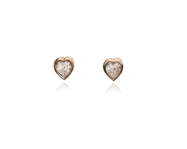 Crystal  Zazu Pierced Earrings  | Pink Gold Crystal