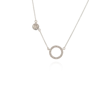 Crystal  Hamo Necklace  | Rhodium Silver Shade
