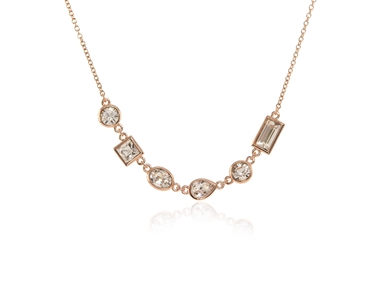 Crystal  Melange Necklace  | Pink Gold Crystal