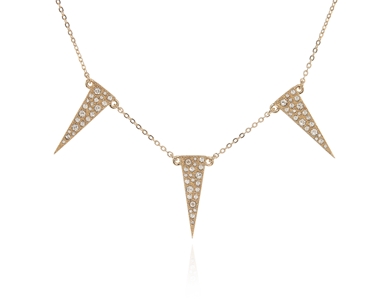Crystal  Dart Necklace  | Gold Crystal