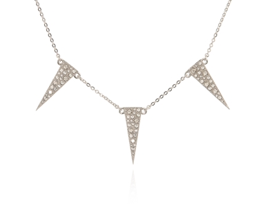 Crystal  Dart Necklace  | Rhodium Silver Shade