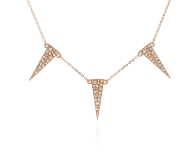 Crystal  Dart Necklace  | Pink Gold Crystal