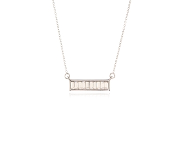 Crystal  Le Baguette Necklace  | Rhodium Crystal