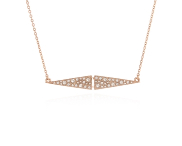 Crystal  Dart Necklace Bar | Pink Gold Crystal