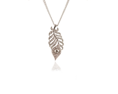 Crystal  Peacock Pendant  | Rhodium Silver Shade