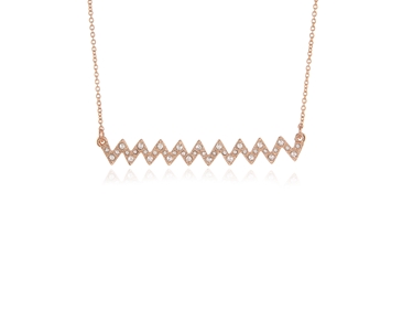 Crystal  Zig Necklace  | Pink Gold Crystal