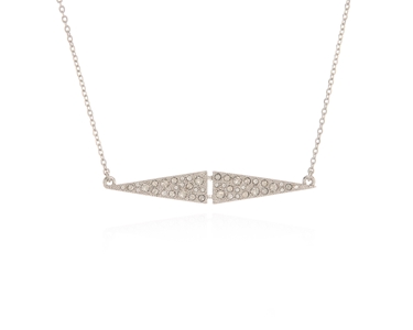 Crystal  Dart Necklace Bar | Rhodium Silver Shade