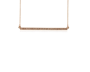Crystal  Stick Necklace  | Pink Gold Crystal