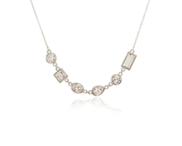 Crystal  Melange Necklace  | Rhodium Crystal