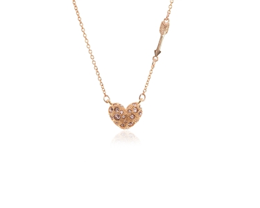 Crystal  Cupid Necklace  | Pink Gold Vintage Rose