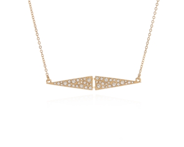 Crystal  Dart Necklace Bar | Gold Crystal