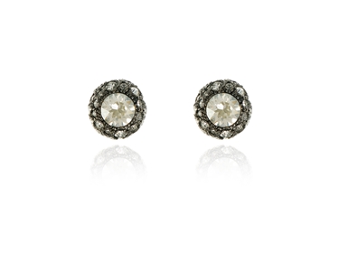 Crystal  Ona/10 Pierced Earrings  | Gun Metal Silver Shade