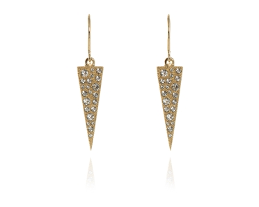 Crystal  Dart Hook Wire Earrings  | Gold Crystal