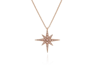 Crystal  North Star Pendant Small | Pink Gold Vintage Rose