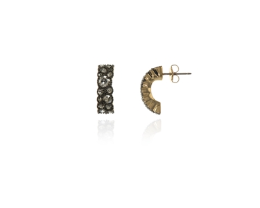 Crystal  Halia Pierced Earrings  | Gun Metal Silver Shade