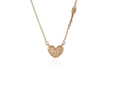 Crystal  Cupid Necklace  | Gold Crystal