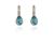 Crystal  Ran Lever Back Earrings  | Rhodium Aquamarine