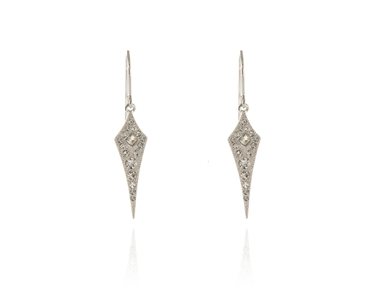 Crystal  Medina Hook Wire Earrings  | Rhodium Silver Shade