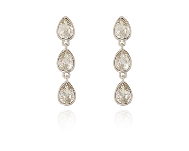Crystal  Rani Pierced Earrings  | Rhodium Crystal