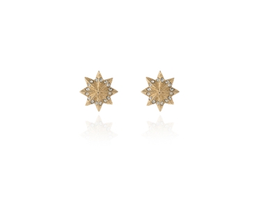 Crystal  Gaspra Pierced Earrings Stud | Gold Crystal