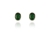 Crystal  Ogen Pierced Earrings  | Rhodium Moss Green