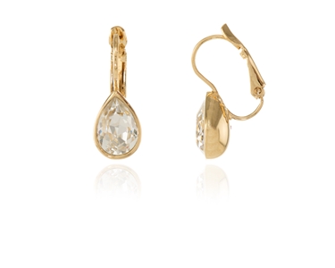 Crystal  Ran Lever Back Earrings  | Gold Crystal