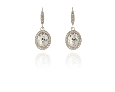 Crystal  Tahlia Lever Back Earrings  | Rhodium Crystal