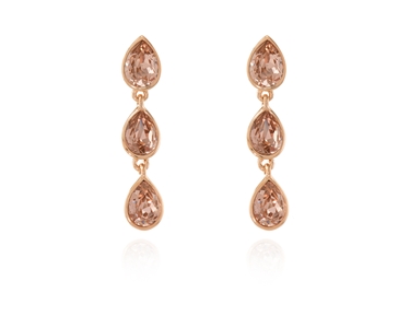 Crystal  Rani Pierced Earrings  | Pink Gold Vintage Rose
