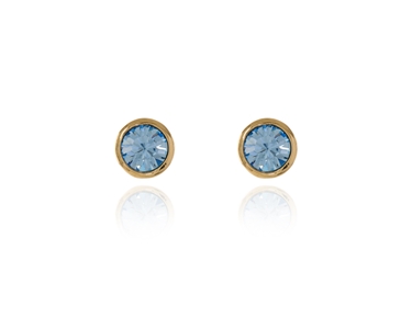 Crystal  Thisbe Pierced Earrings  | Gold Light Sapphier