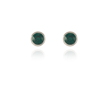 Crystal  Thisbe Pierced Earrings  | Rhodium Emerald