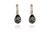Crystal  Ran Lever Back Earrings  | Rhodium Silver Night