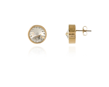 Crystal  Rahiq Pierced Earrings  | Gold Crystal