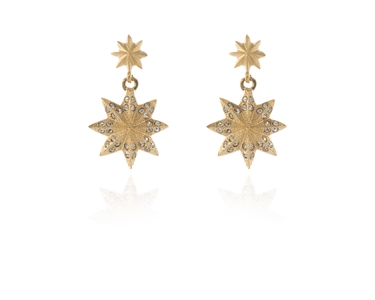 Crystal  Gaspra Pierced Earrings Drop | Gold Crystal