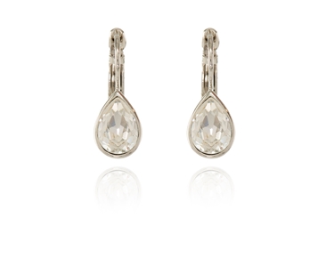 Crystal  Ran Lever Back Earrings  | Rhodium Crystal