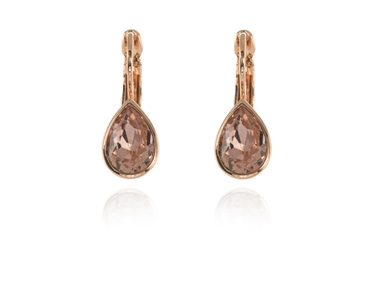 Crystal  Ran Lever Back Earrings  | Pink Gold Vintage Rose
