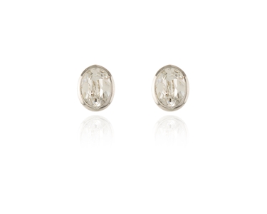 Crystal  Ogen Pierced Earrings  | Rhodium Crystal
