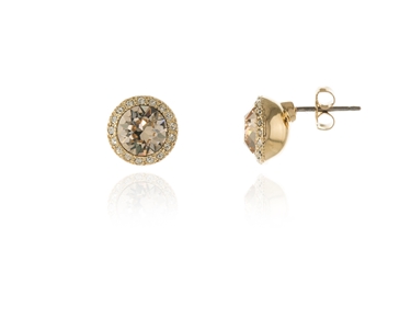 Crystal  Tamar Pierced Earrings  | Gold Light Silk